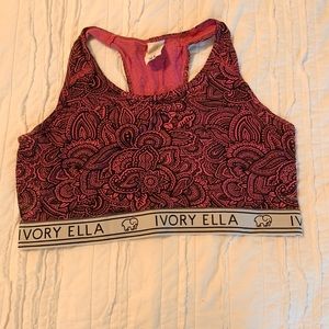 pink and black patterned ivory ella bralette